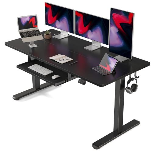 fezibo eu y sde standing desk for 2 monitors and a laptop