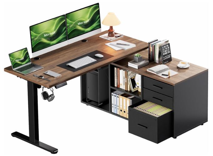 marsail executive standing desk with drawers