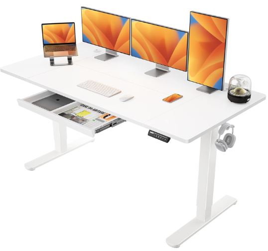 modern budget standing desk with drawers