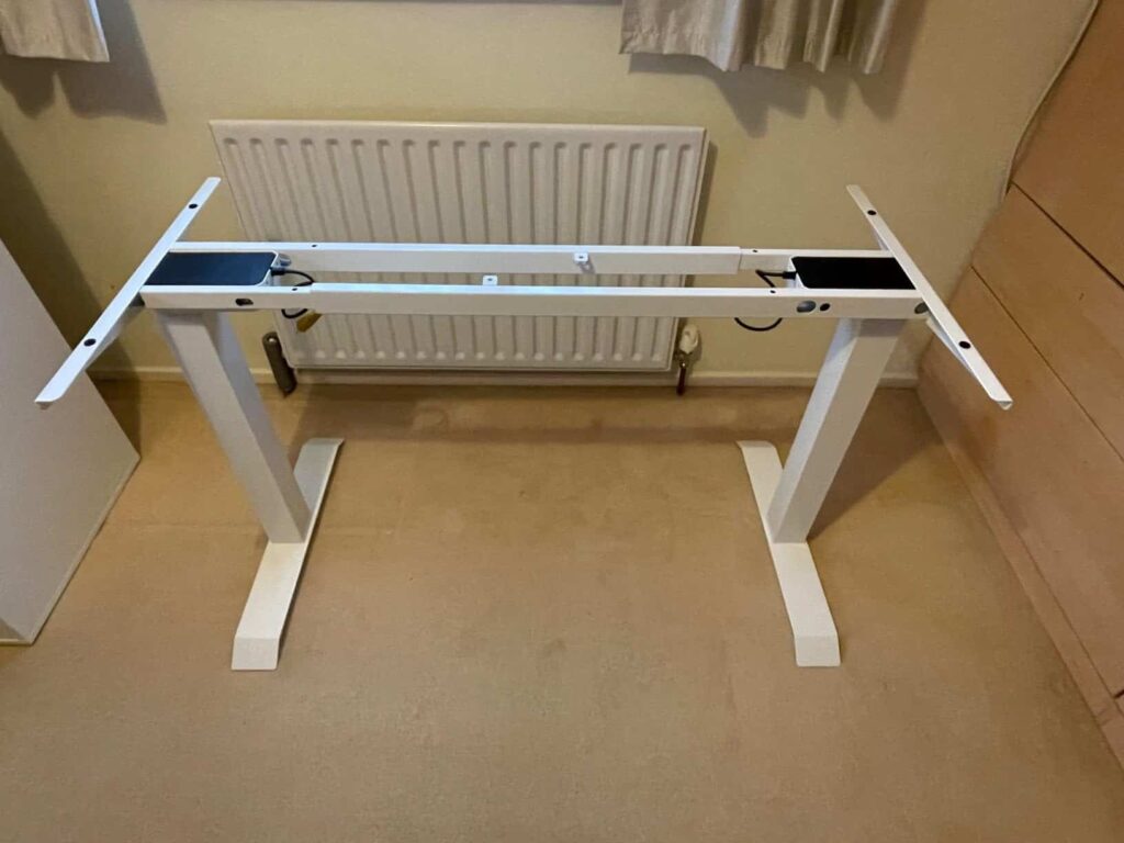 view of our own purchase testing desktronic homeone budget standing desk uk unboxing package arrival several weeks to months