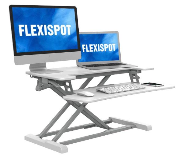 flexispot stand up desk converter for 2 monitors and laptop
